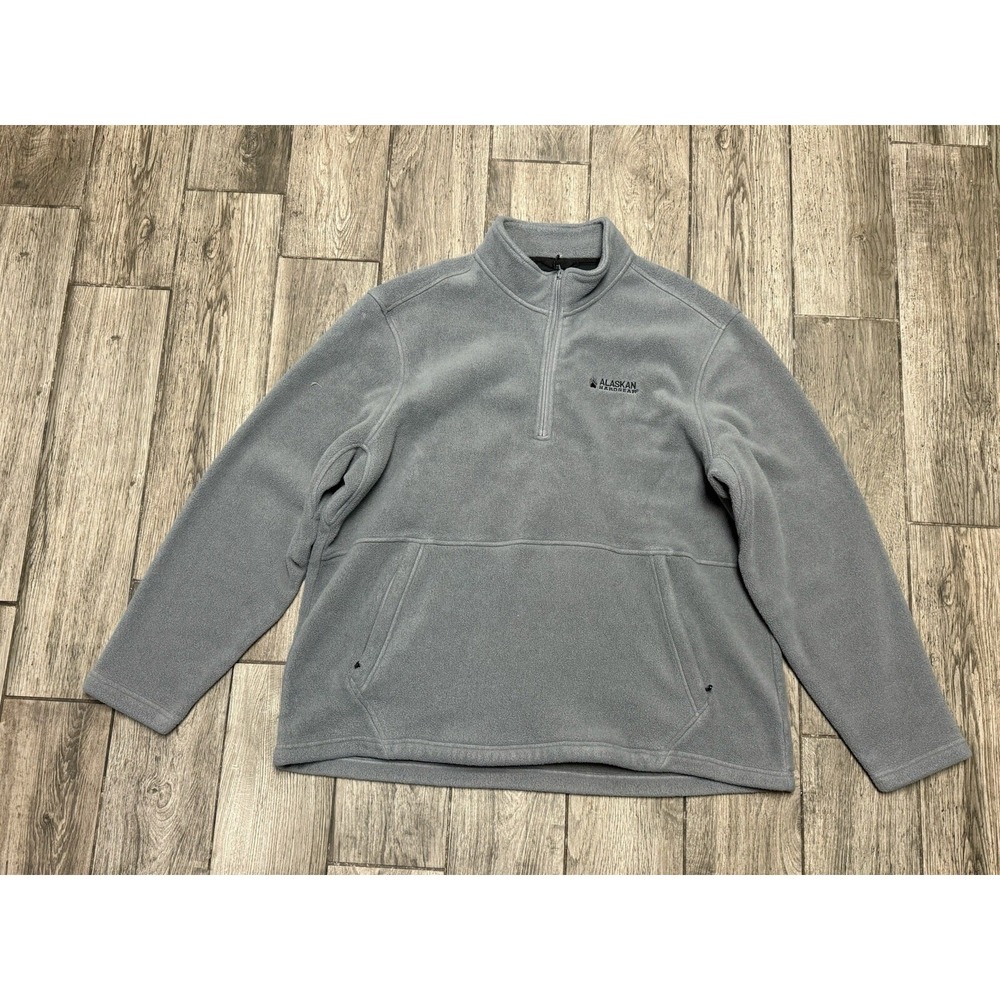 Duluth Alaskan Hardgear Jacket Mens 2XL Gray 1/4 Zip Hoodie Fleece